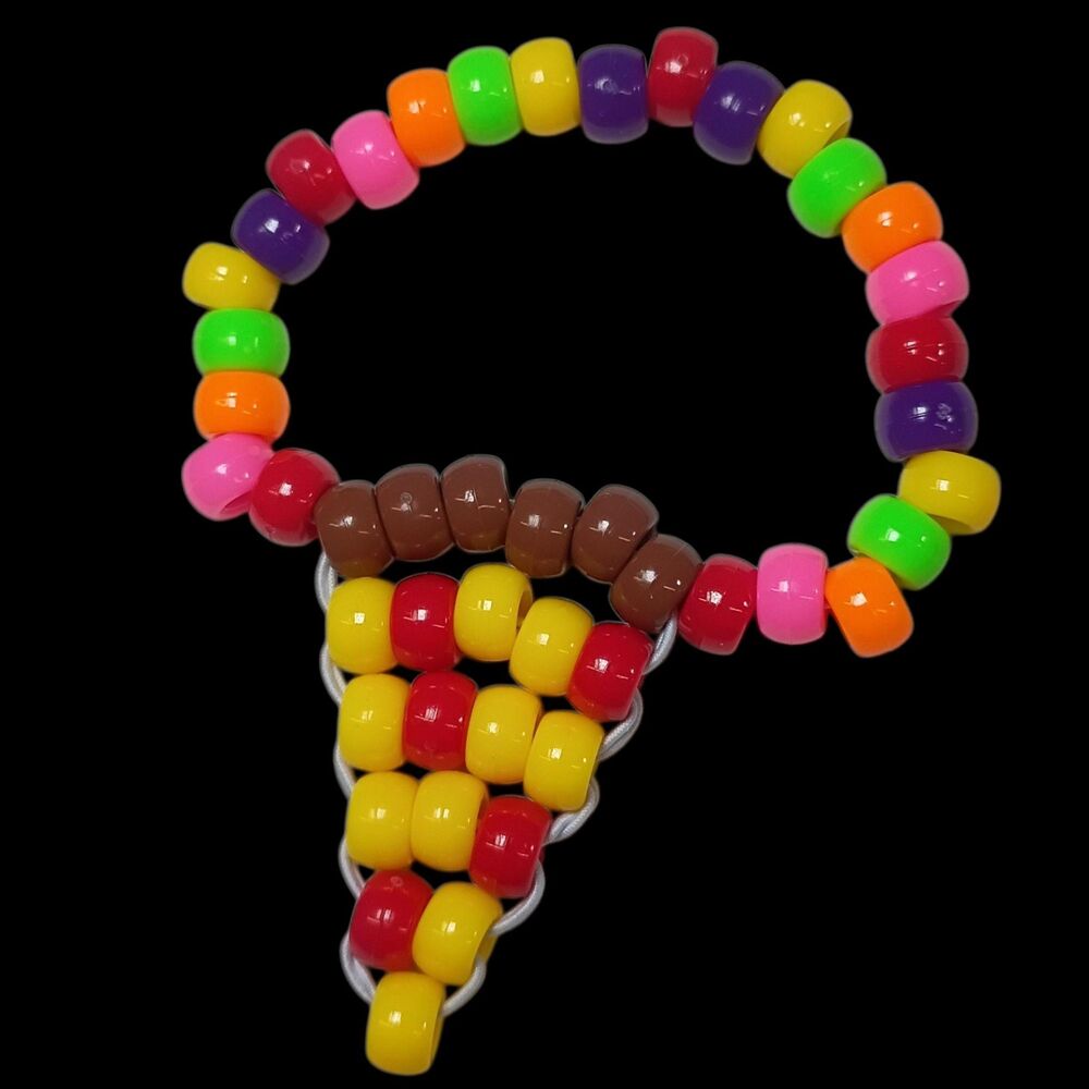 Pizza Party Pop - Single Pizza Charm - Kandi Bracelet - EDM Rave Festival Jewelr